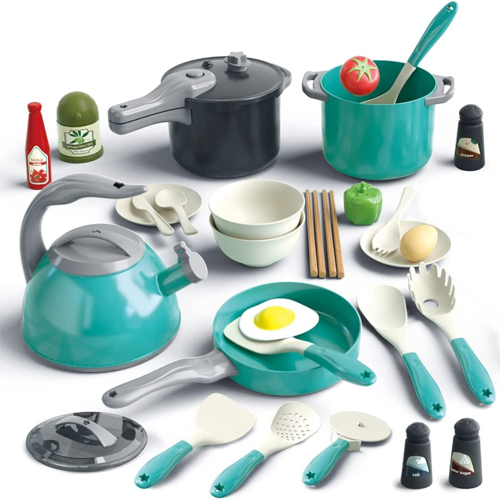32Pcs Kids Play Kitchen Toys Set, Toddlers Pre
