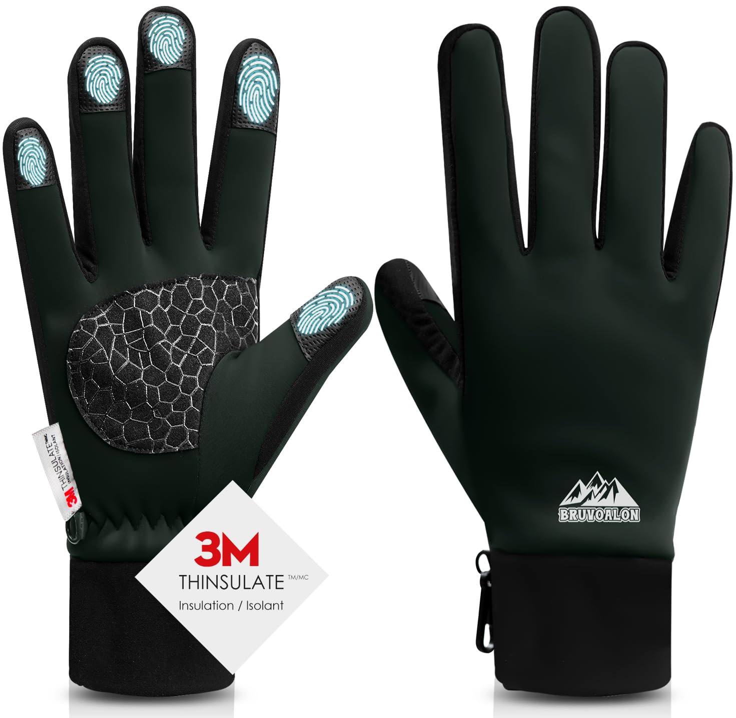 W429 Winter Gloves — Deep Green