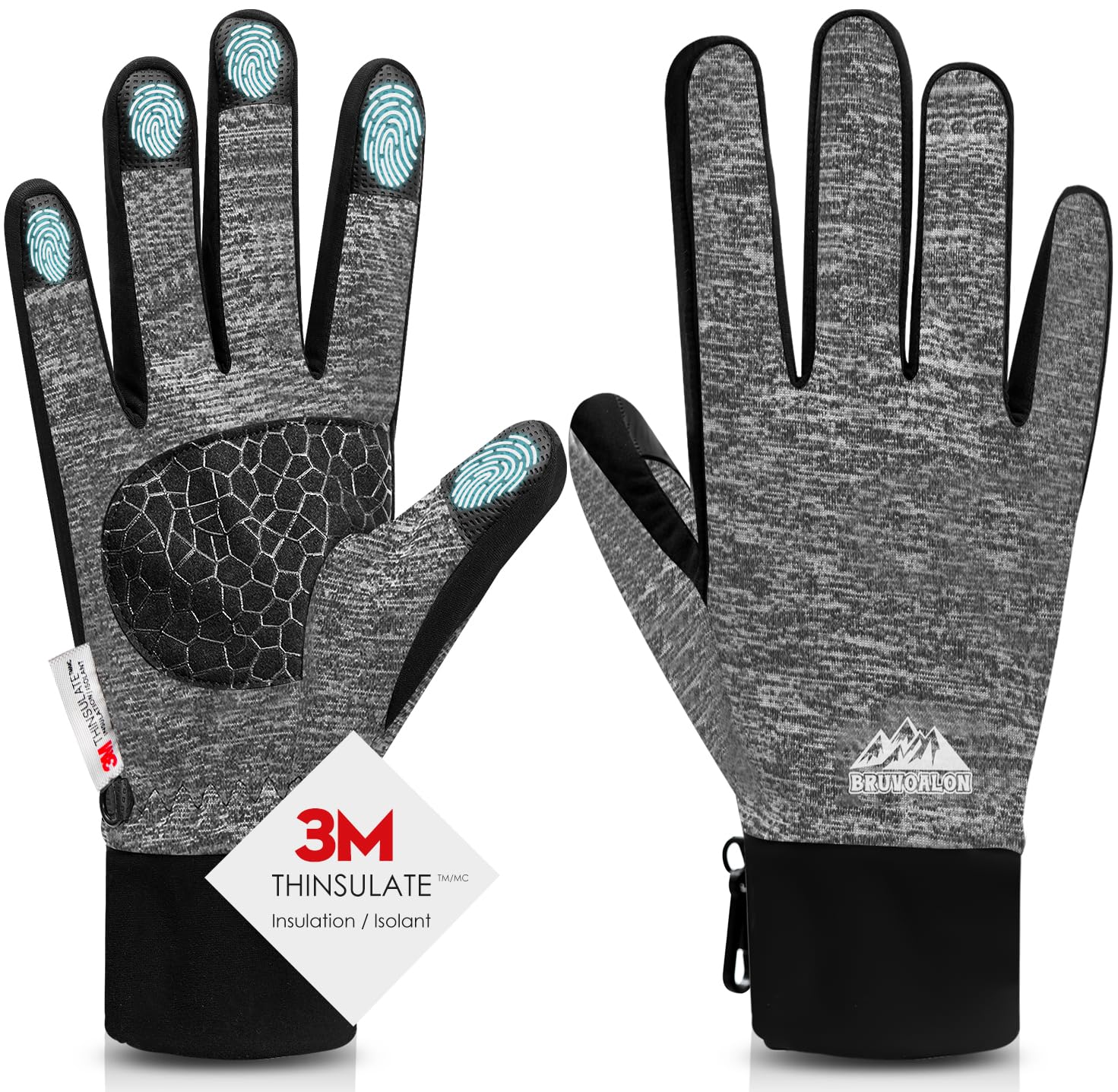 W429 Winter Gloves — Black/White