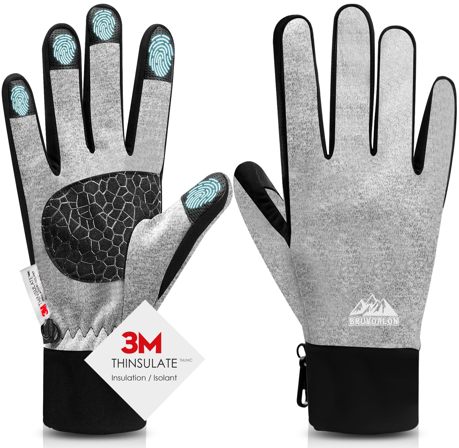 W429 Winter Gloves — Light Gray