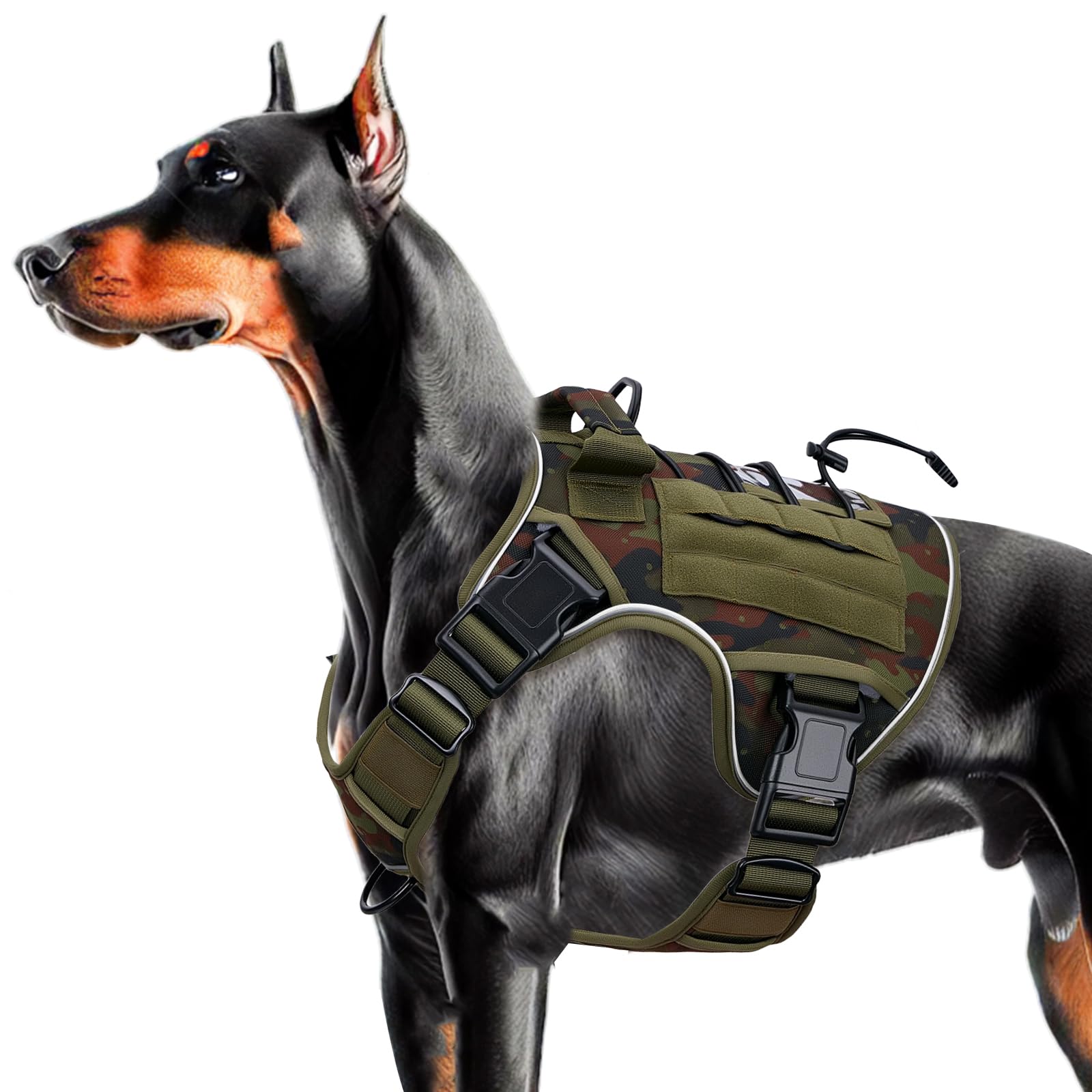 Tactical Dog Harness — Green Camo