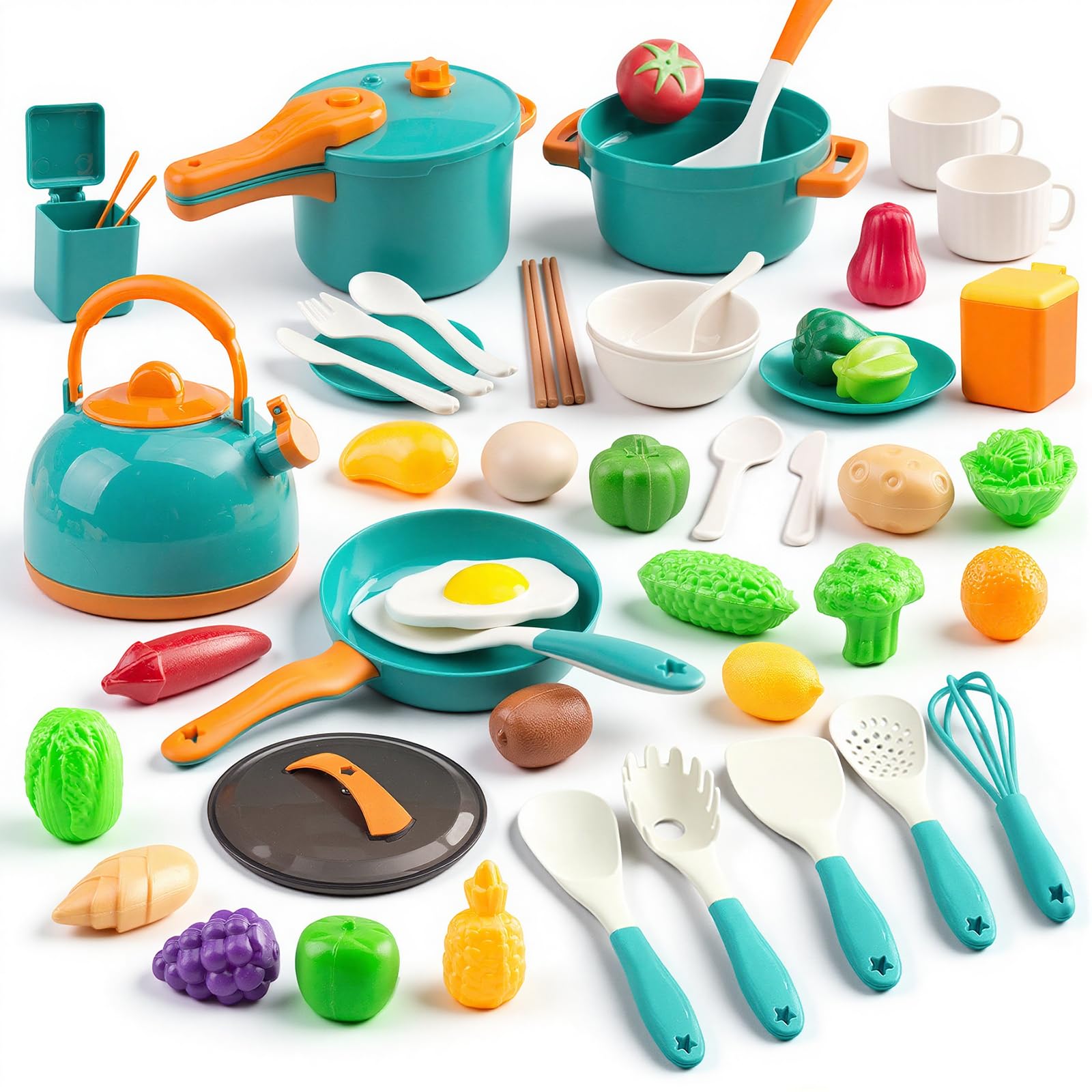 56-Piece Mini Play Kitchen Accessories for Kid