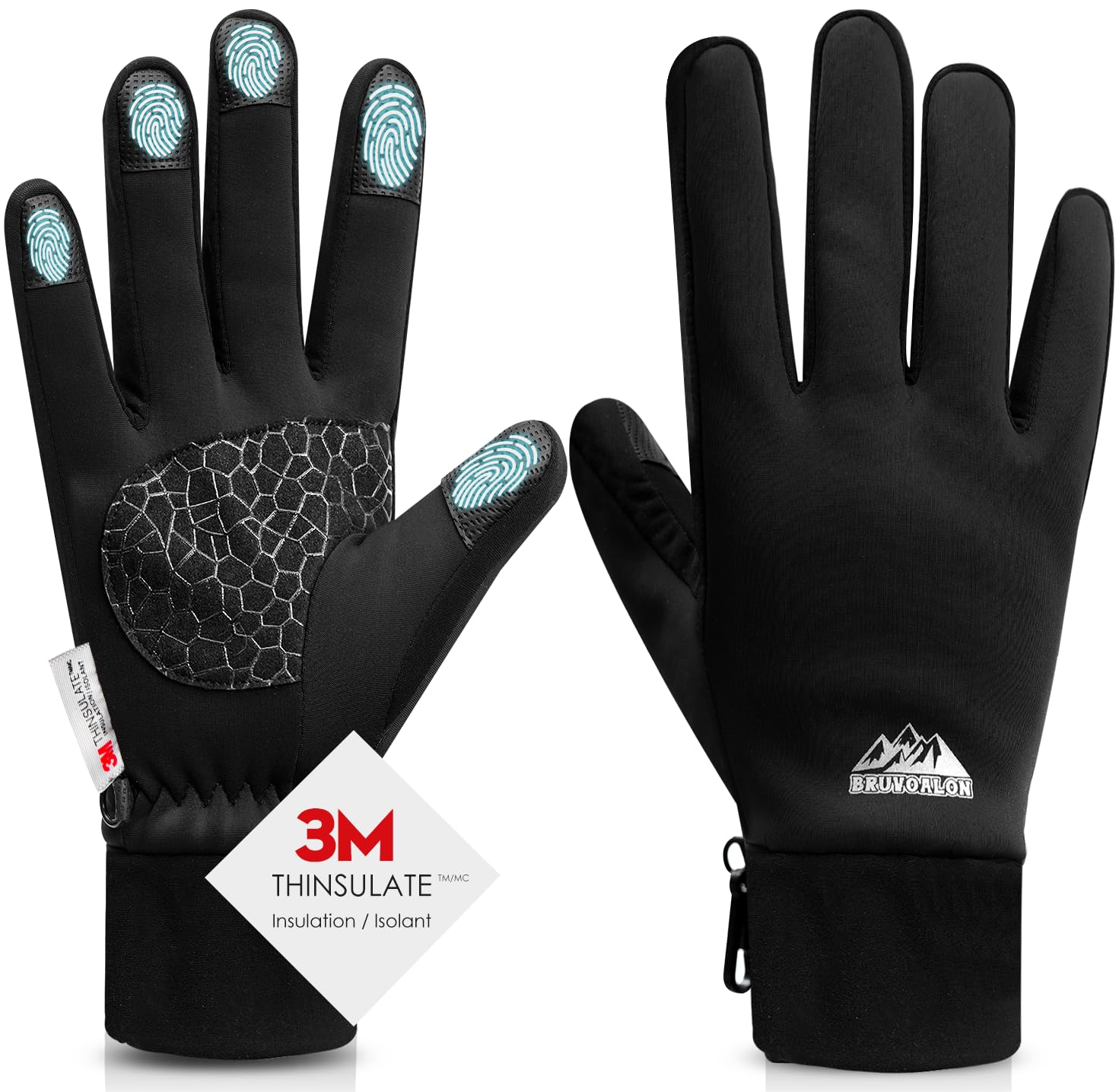 2 Pack W429 Winter Gloves — Black