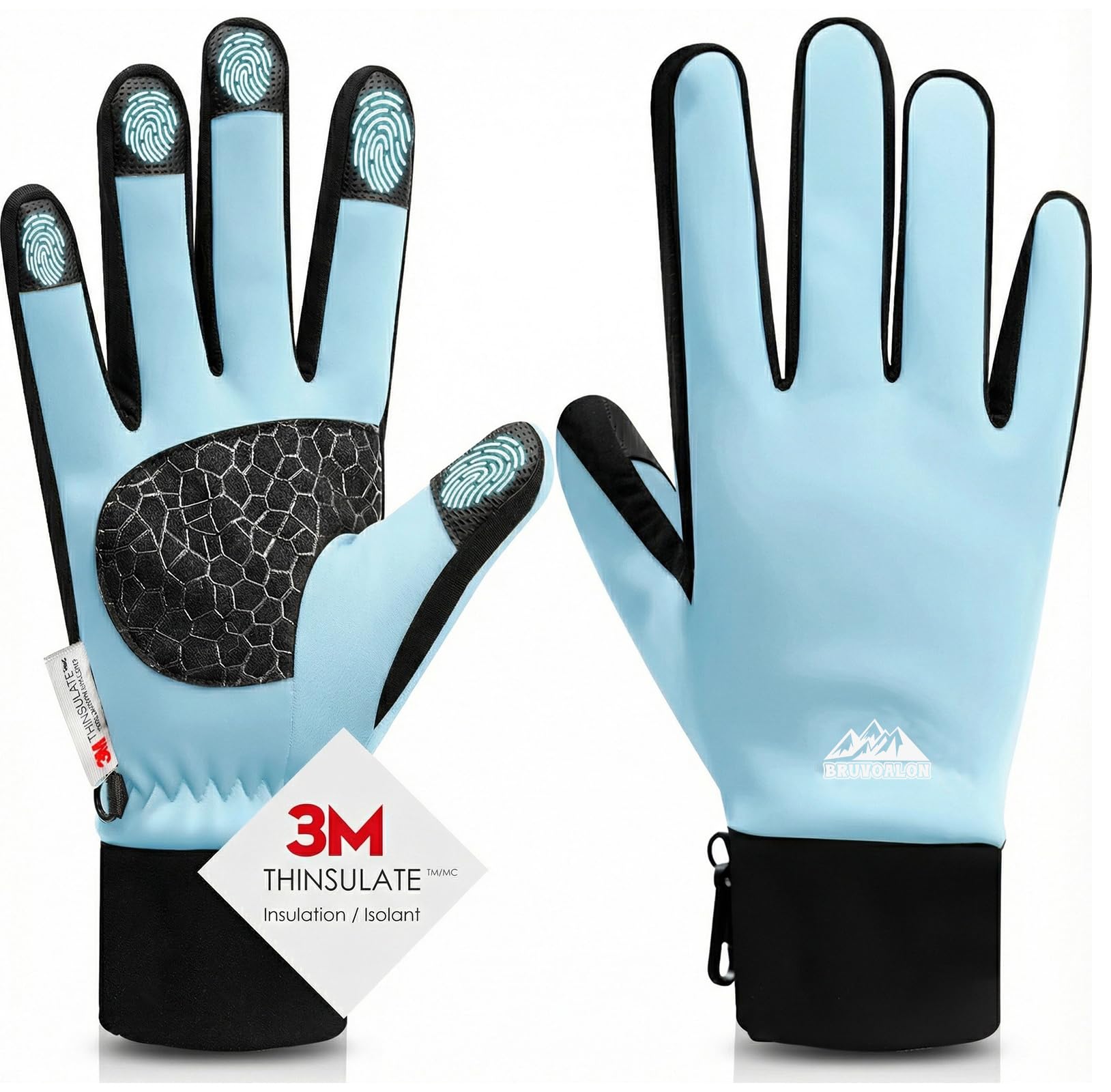 W429 Winter Gloves — Misty Blue